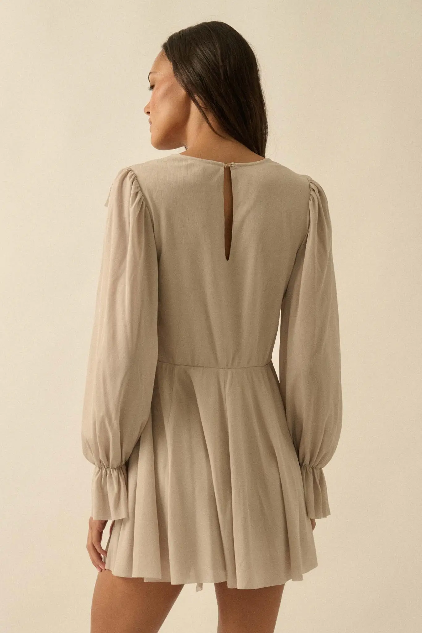 Wind Song Mesh Cascade Ruffle Peasant Romper - Image 2