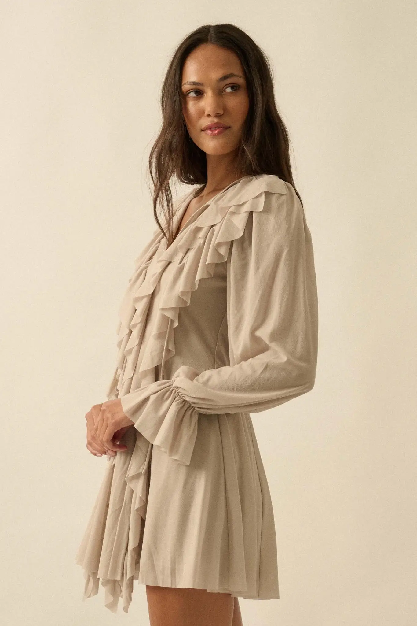 Wind Song Mesh Cascade Ruffle Peasant Romper - Image 6