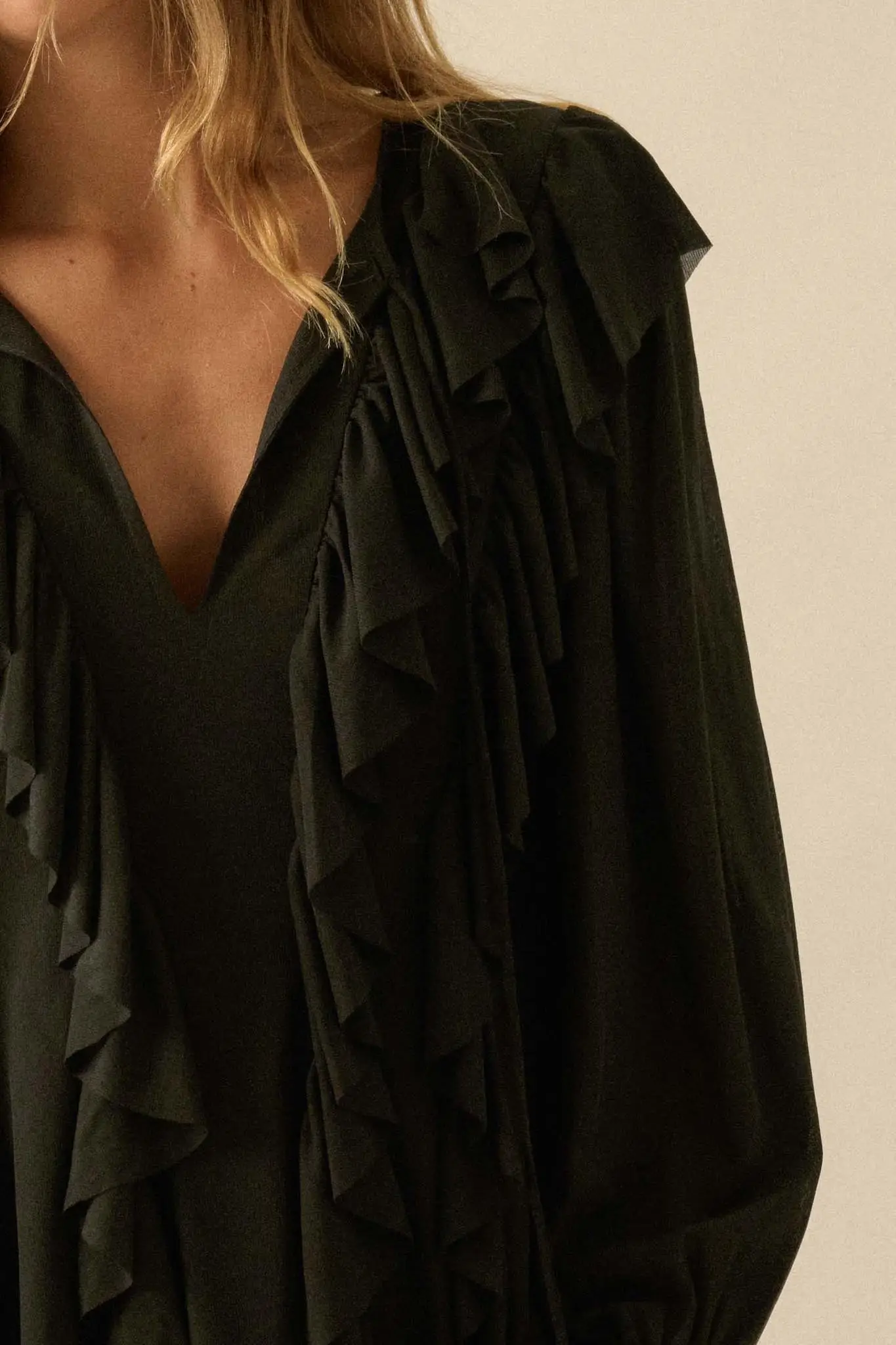 Wind Song Mesh Cascade Ruffle Peasant Romper - Image 8