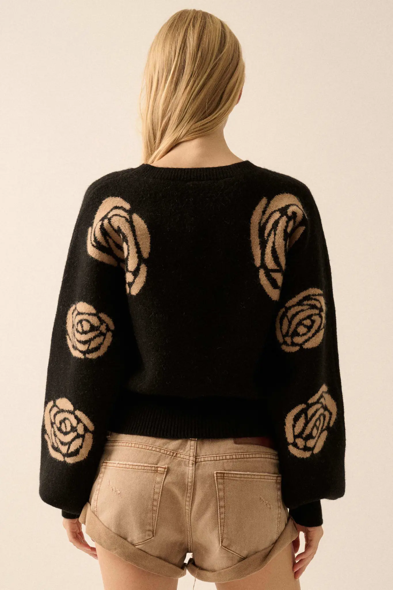 Winter Blooms Floral Jacquard Sweater - Image 2