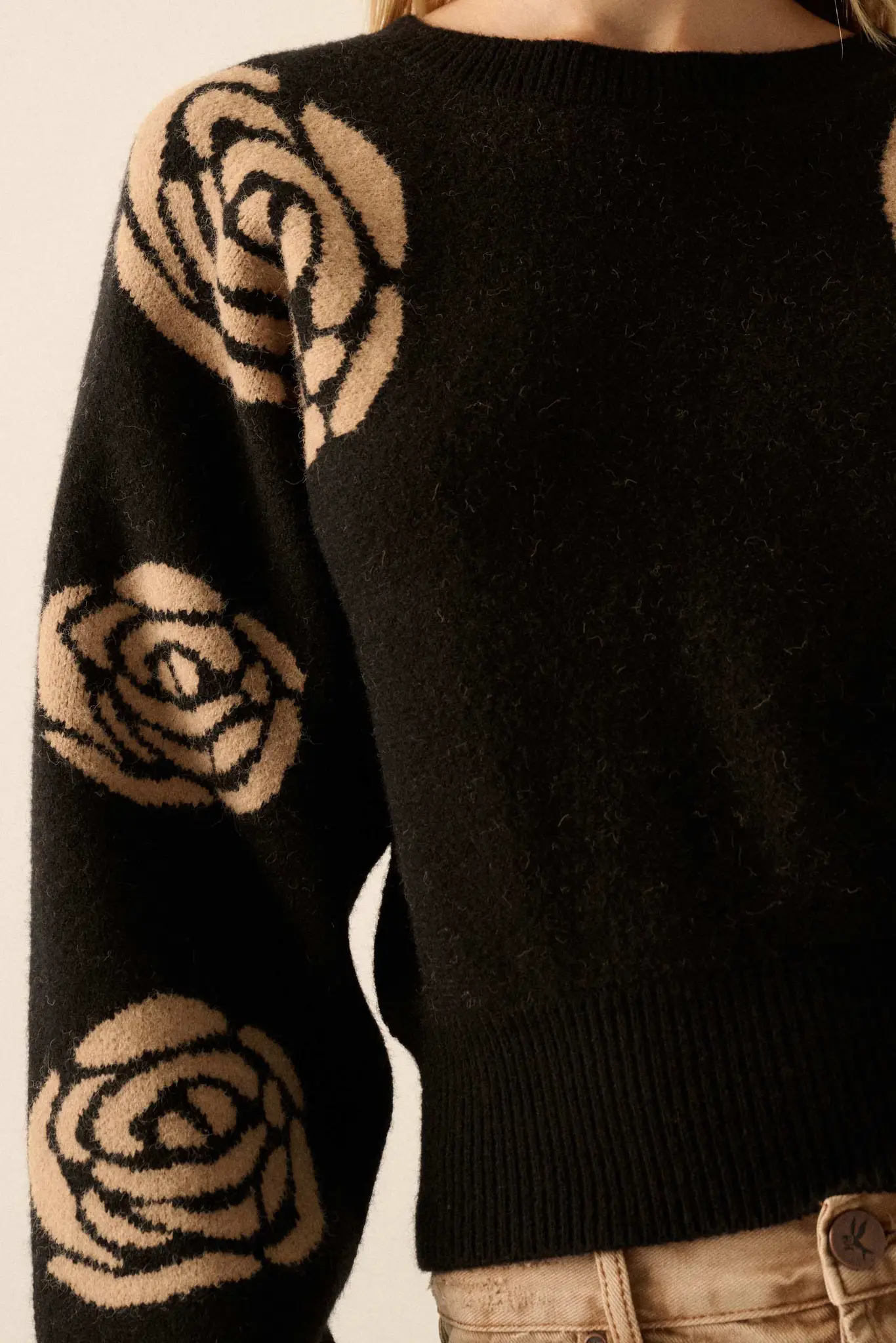 Winter Blooms Floral Jacquard Sweater - Image 4