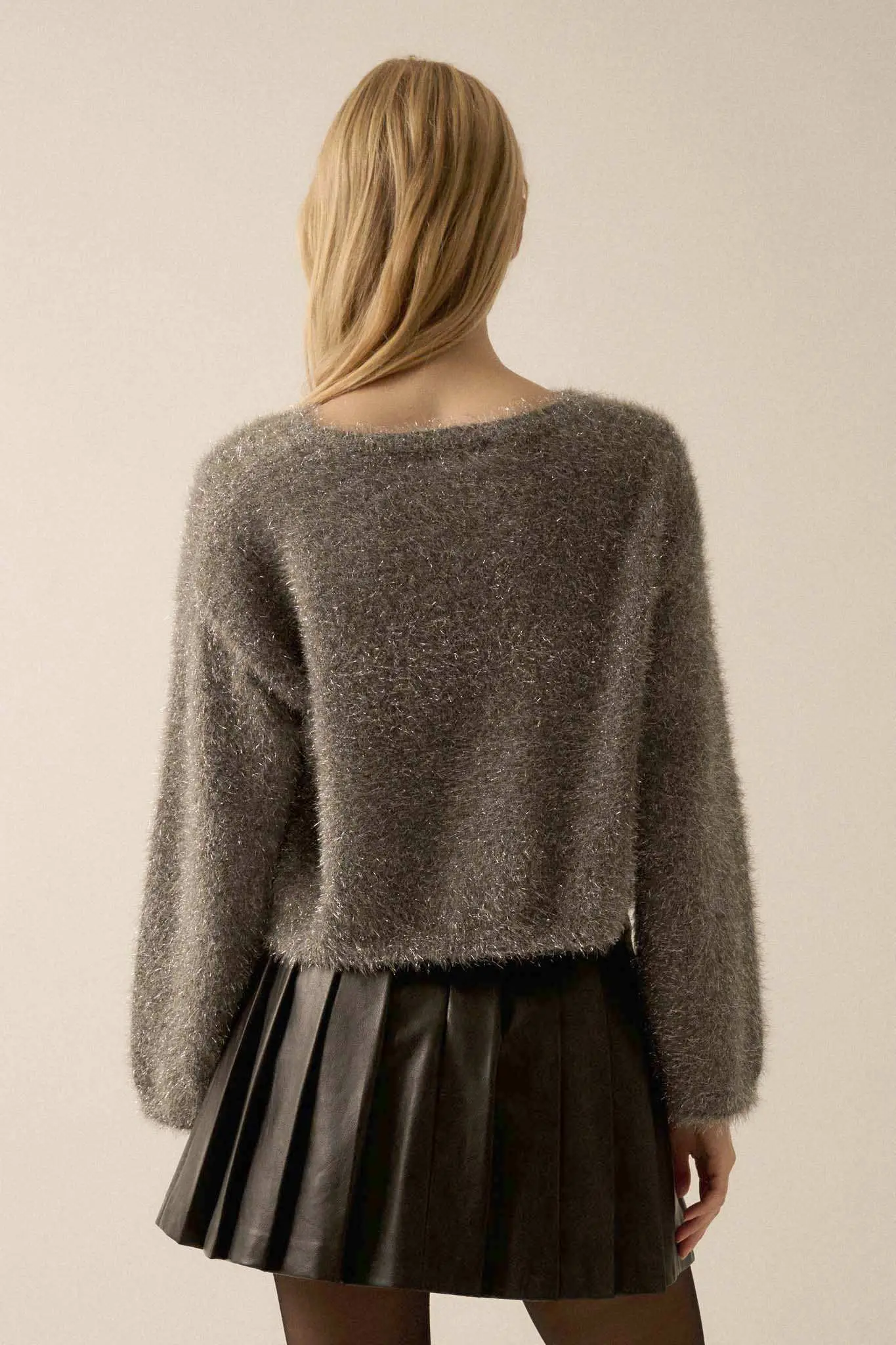 Winter Wonderland Metallic Fuzzy Knit Sweater - Image 12