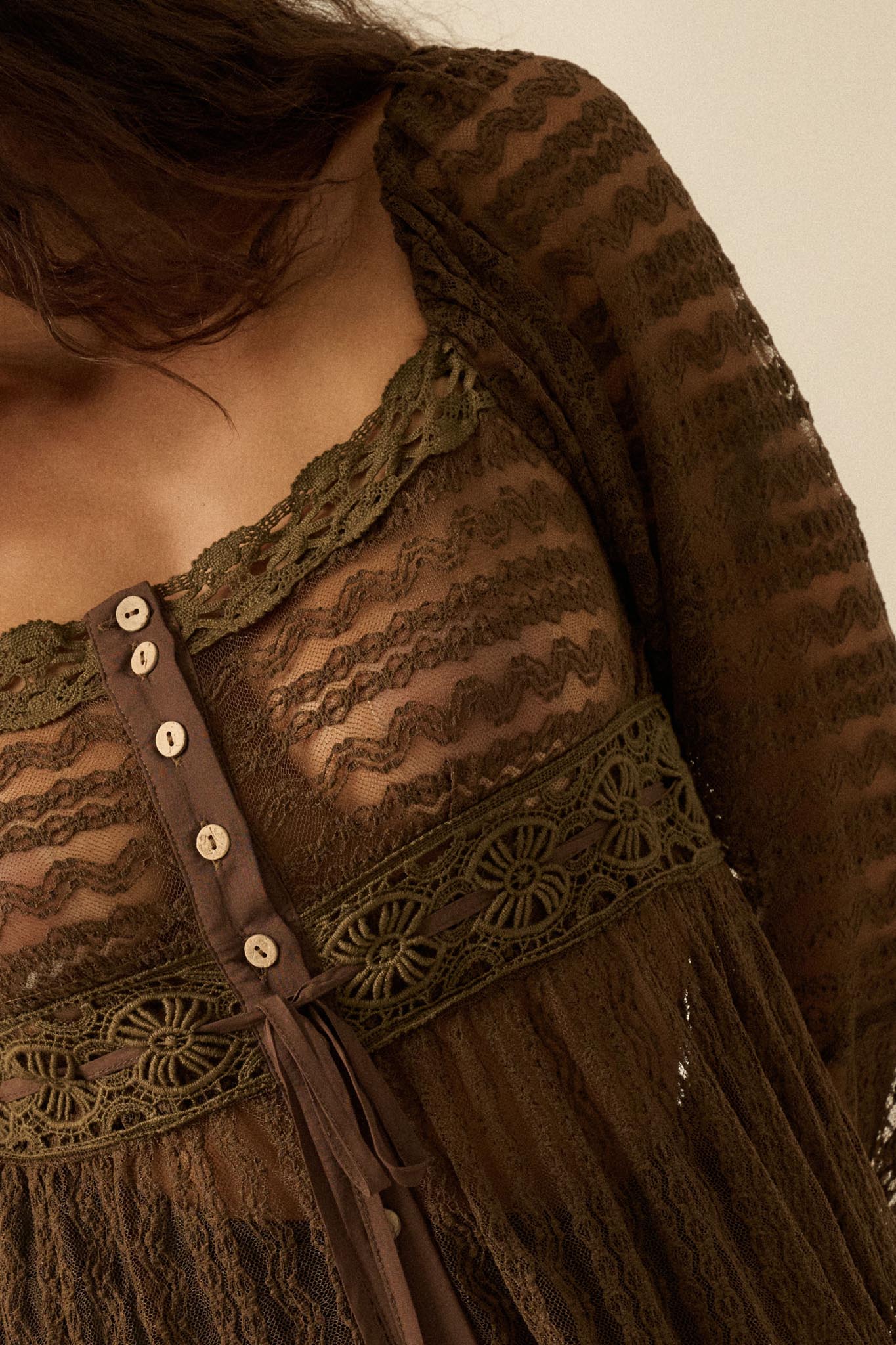 Wishful Dreaming Sheer Lace Layering Midi Dress - Image 5