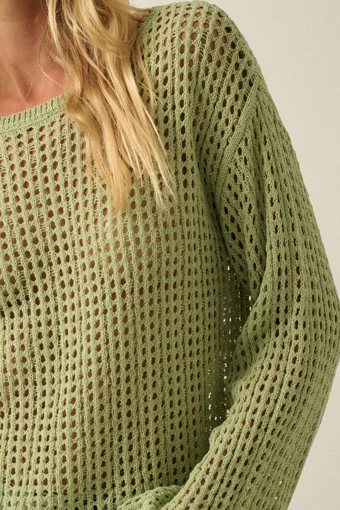 Without a Net Crochet Open-Knit Sweater - Image 2