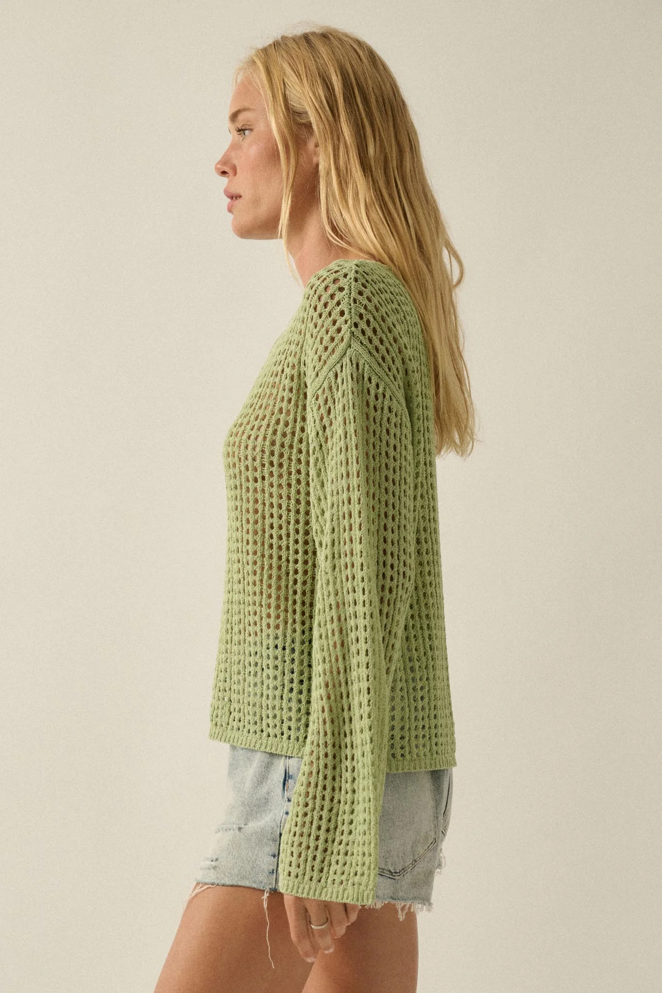 Without a Net Crochet Open-Knit Sweater - Image 5