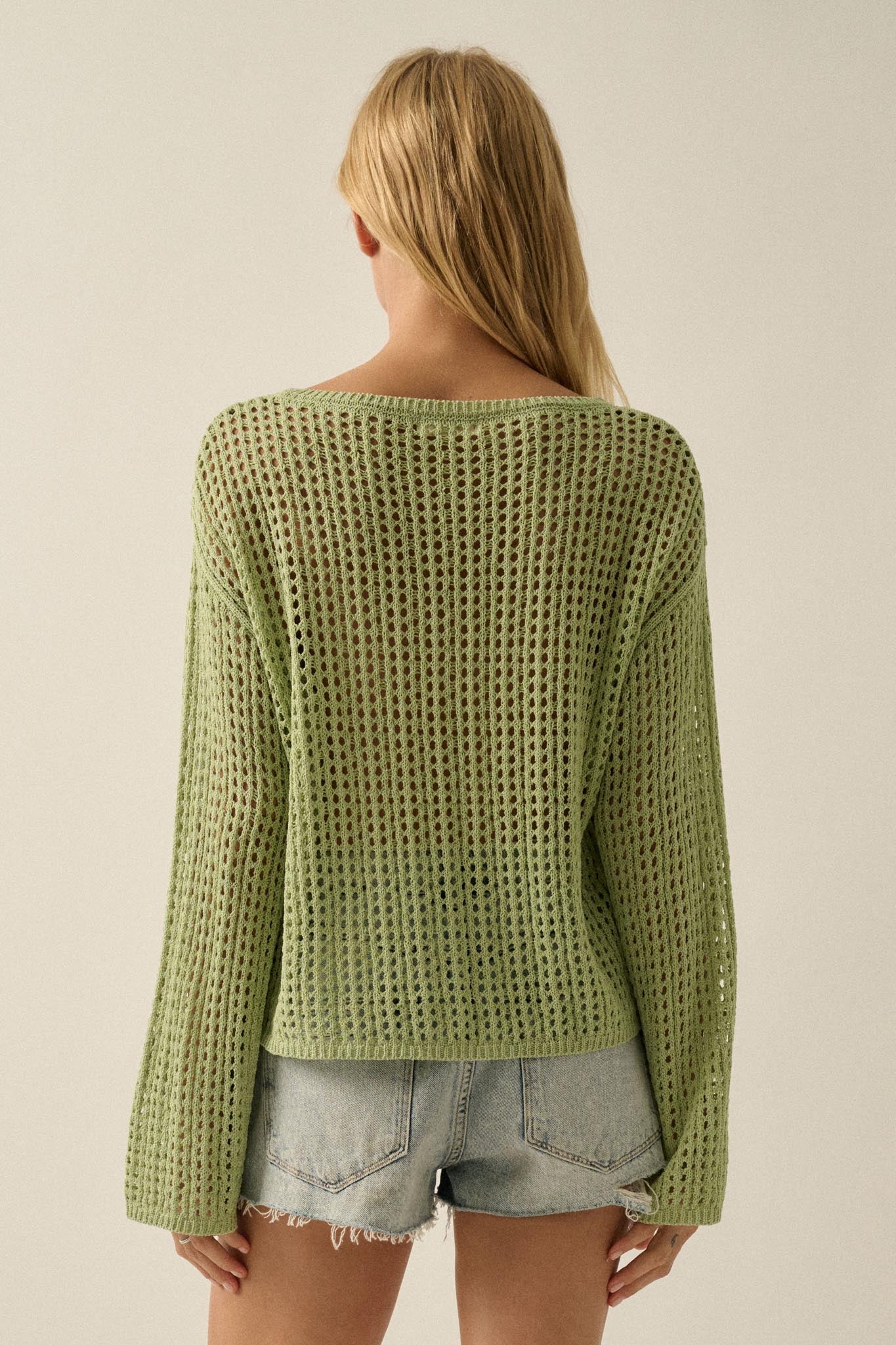 Without a Net Crochet Open-Knit Sweater - Image 6