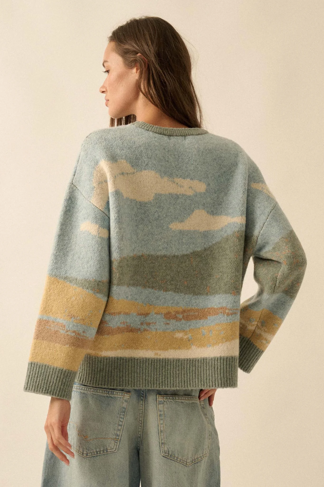 Wonderful World Jacquard-Knit Landscape Sweater - Image 2
