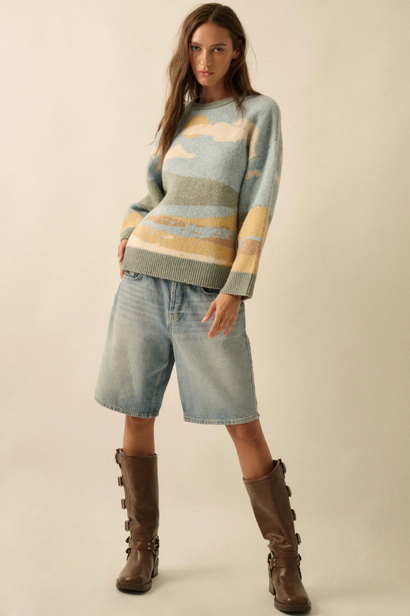 Wonderful World Jacquard-Knit Landscape Sweater - Image 3