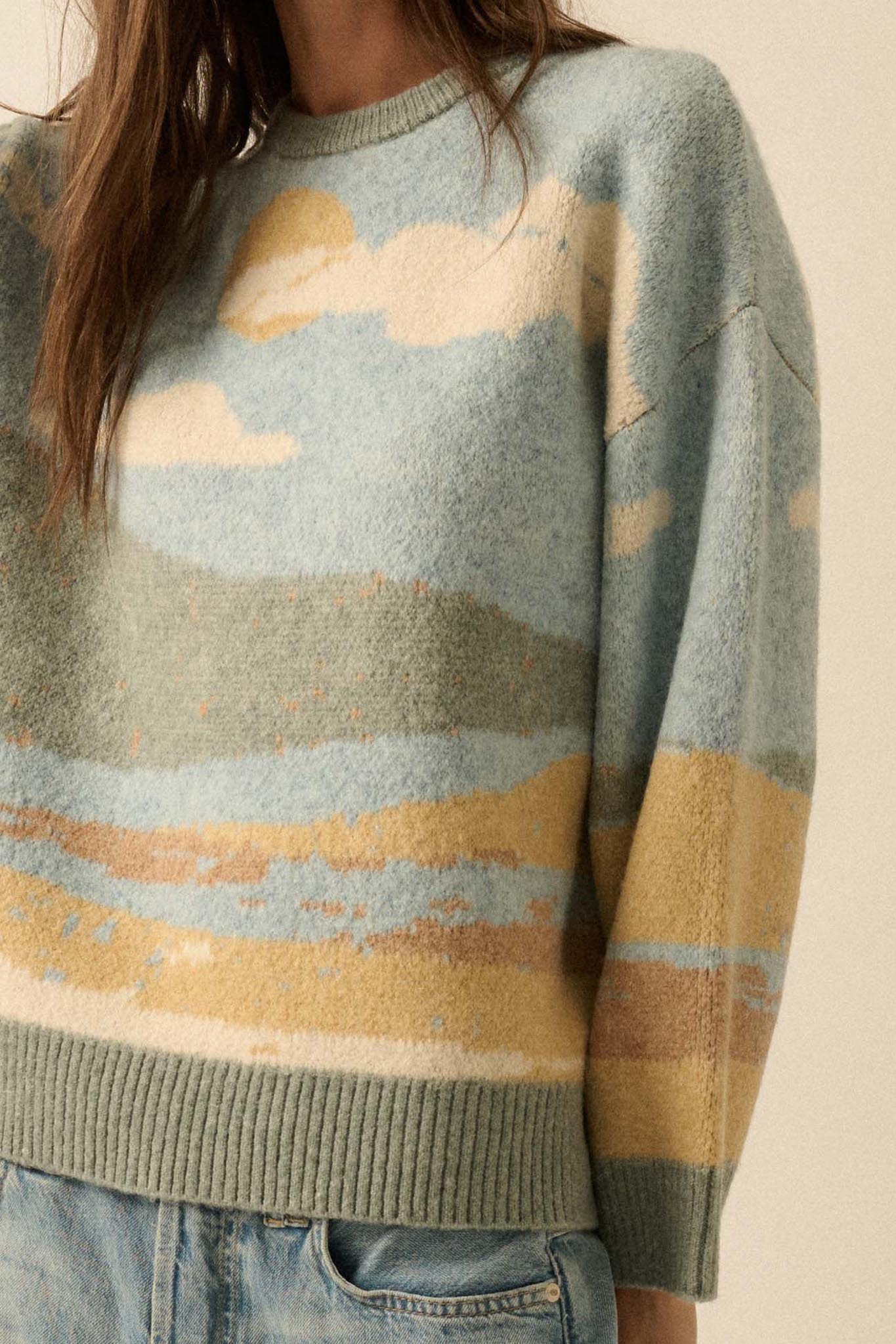 Wonderful World Jacquard-Knit Landscape Sweater - Image 4