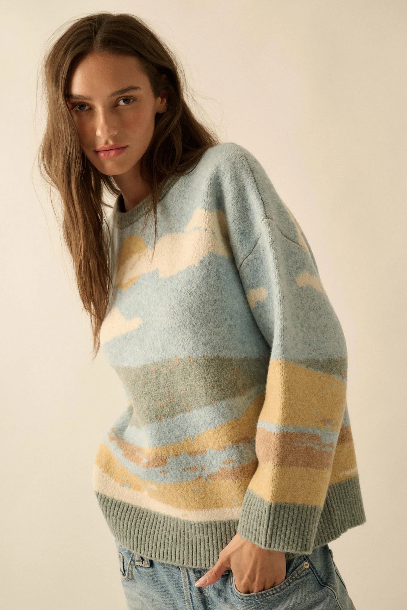 Wonderful World Jacquard-Knit Landscape Sweater - Image 6