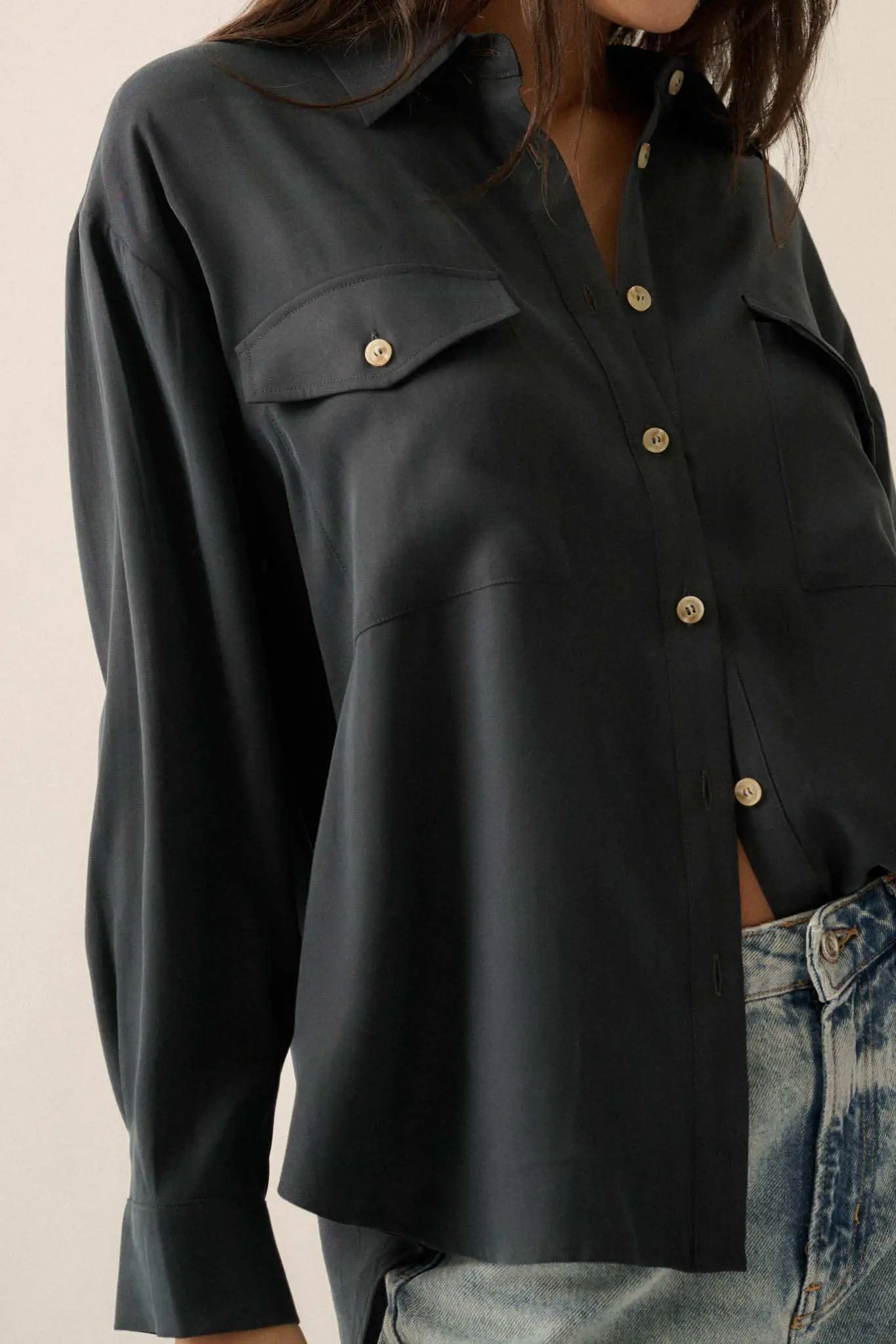 Work Ethic Solid Button-Up Pocket Shirt - Image 4