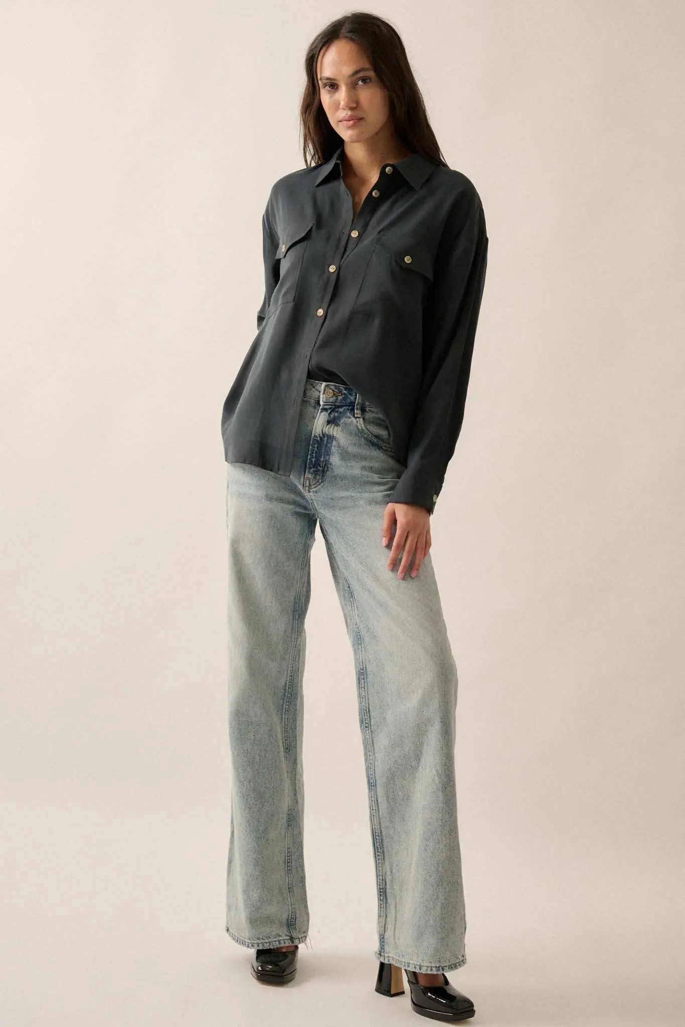 Work Ethic Solid Button-Up Pocket Shirt - Image 5