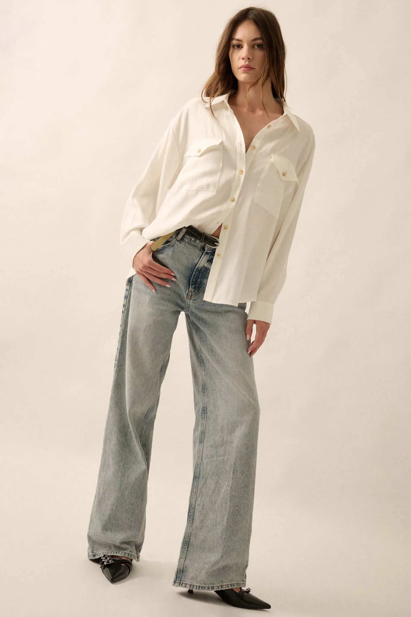 Work Ethic Solid Button-Up Pocket Shirt - Image 9