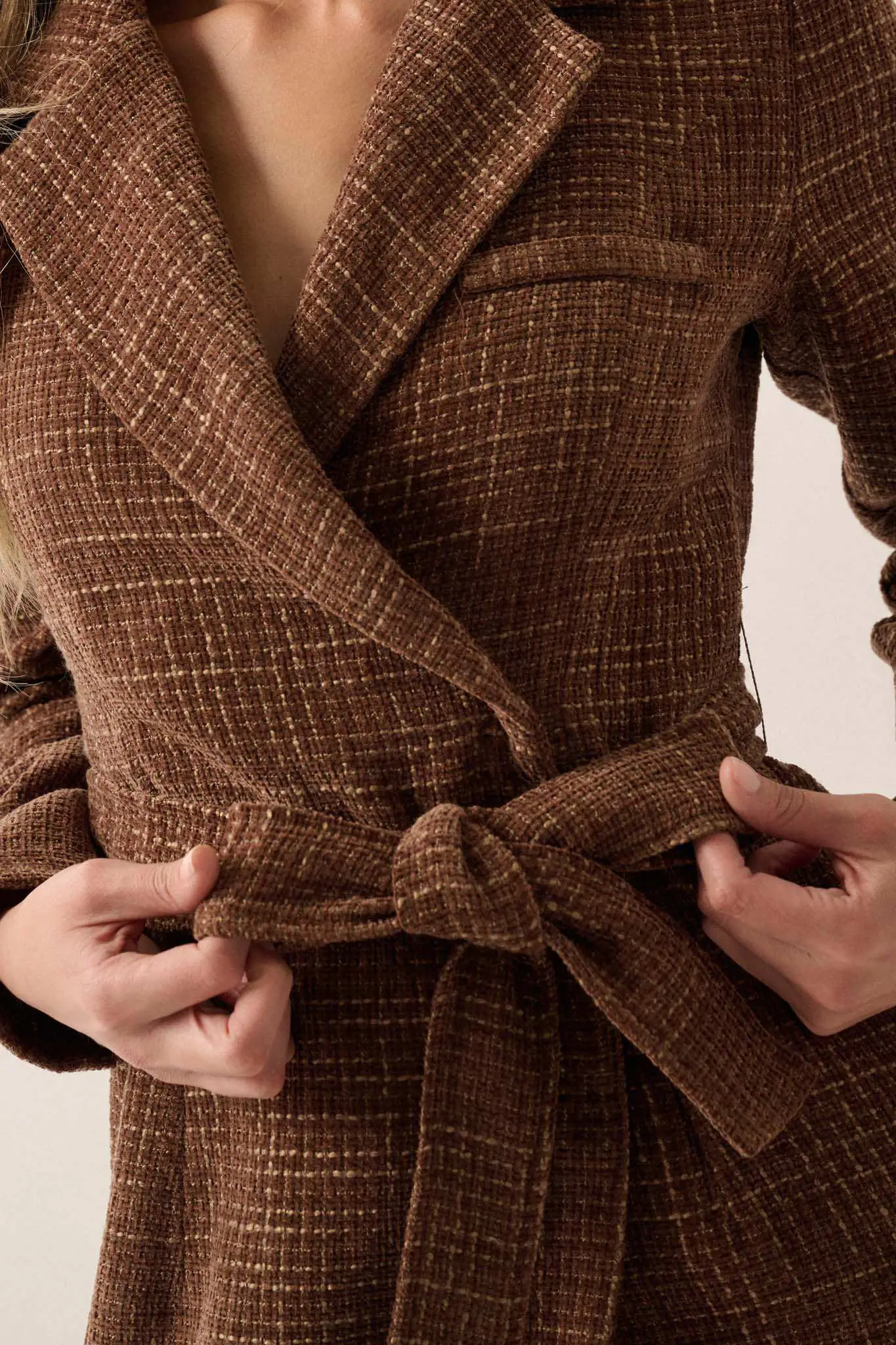 Working Late Tweed Belted Blazer Mini Dress - Image 8