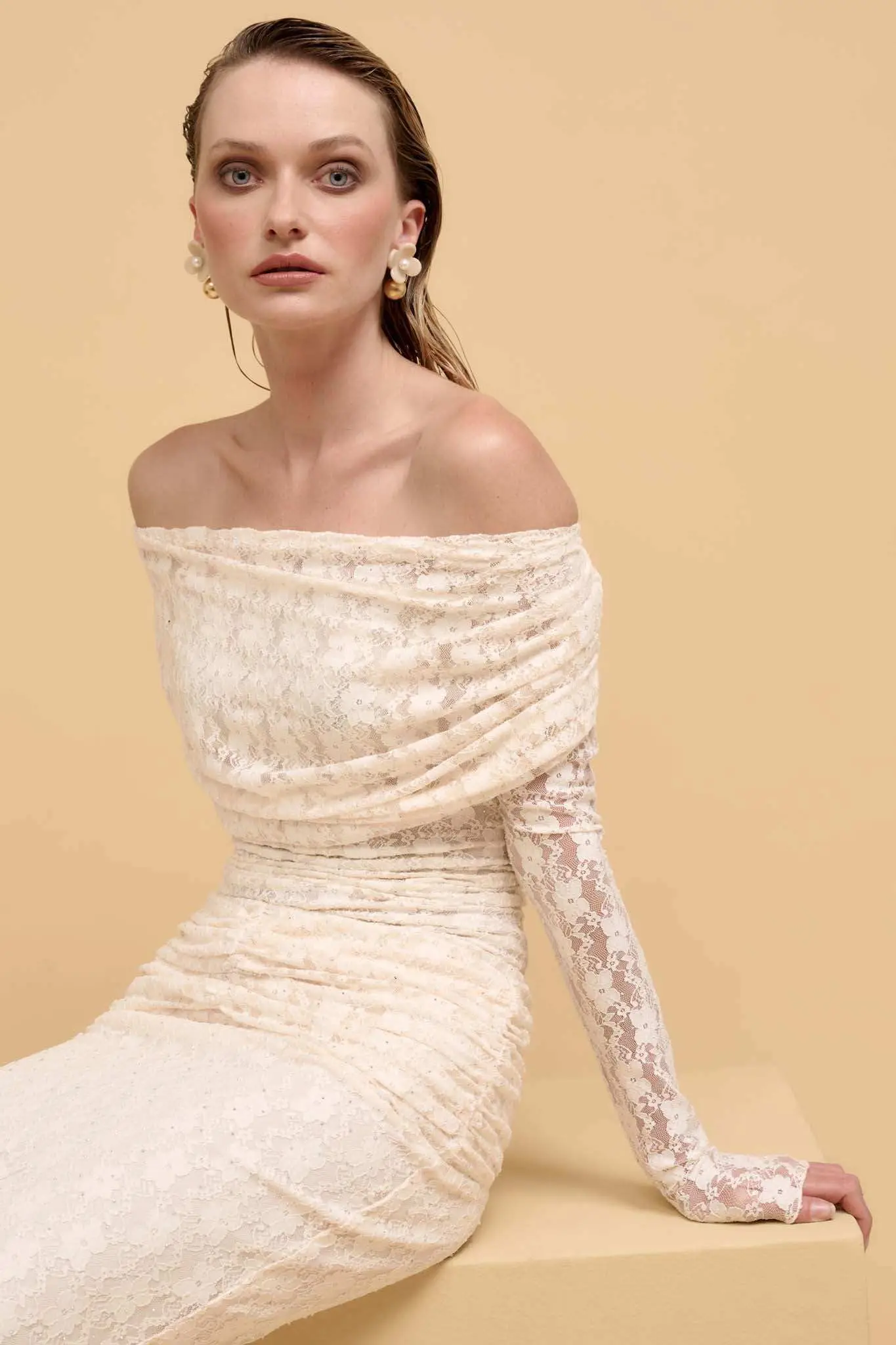 Written in the Stars Studded Lace Off-Shoulder Top - Image 9