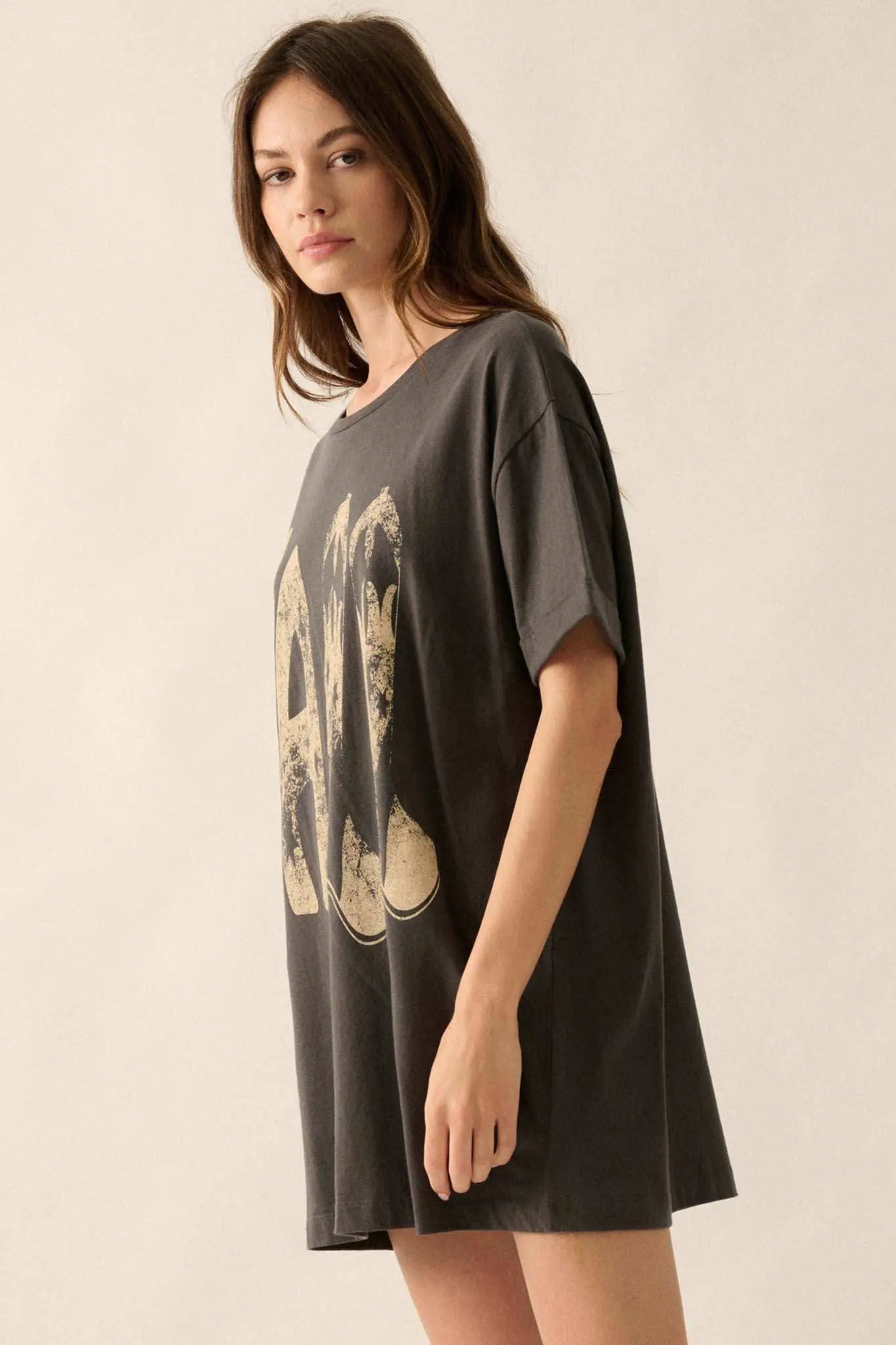 Y'all Cowboy Boots Oversize Cuffed Graphic Tee - Image 4