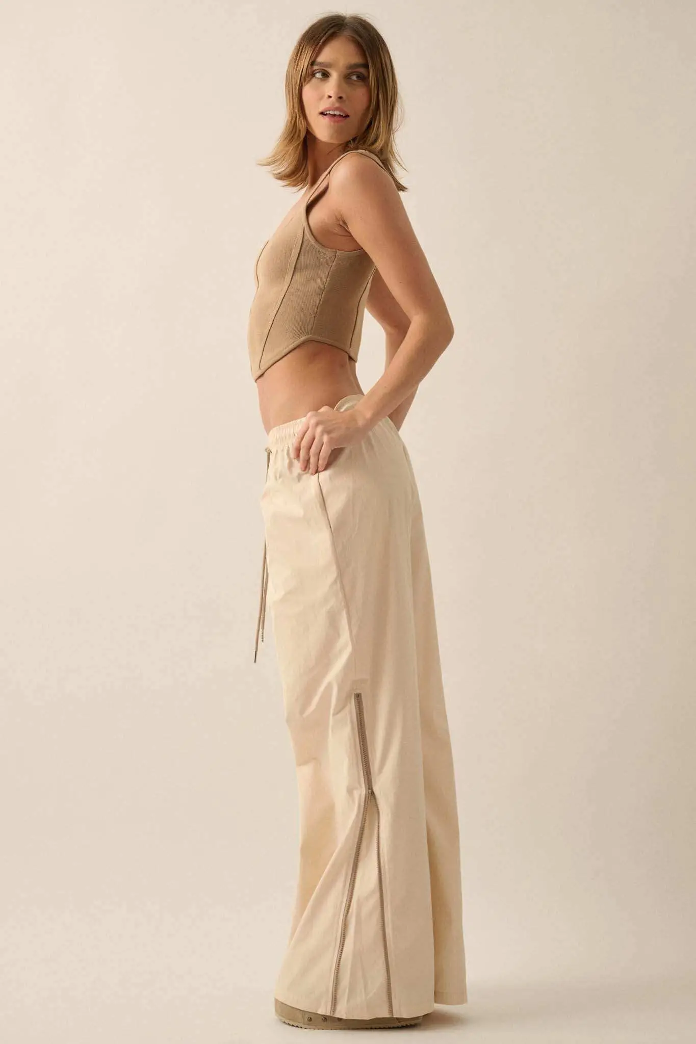 Zip It Up Side-Zip Wide-Leg Drawstring Pants - Image 11