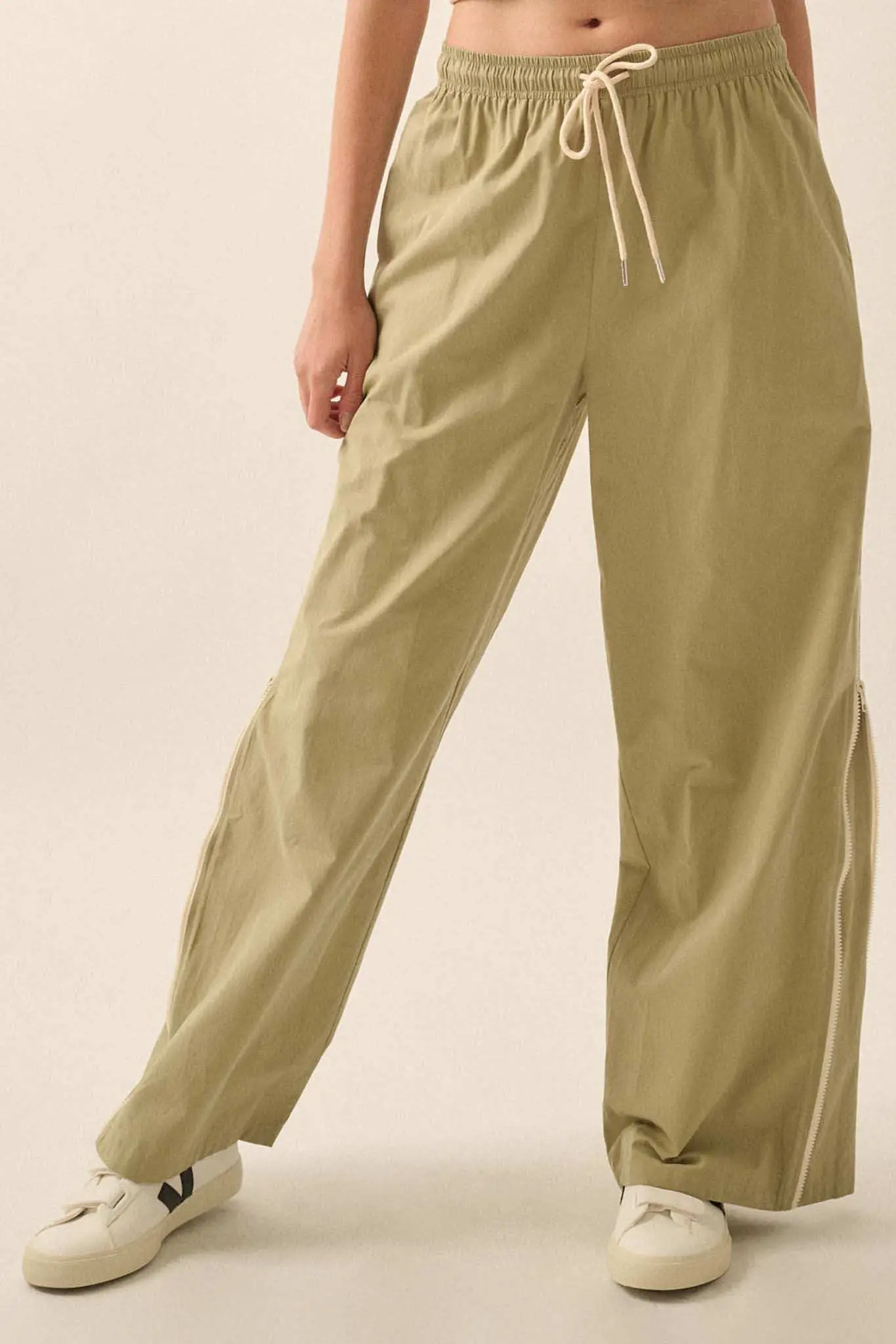Zip It Up Side-Zip Wide-Leg Drawstring Pants - Image 5