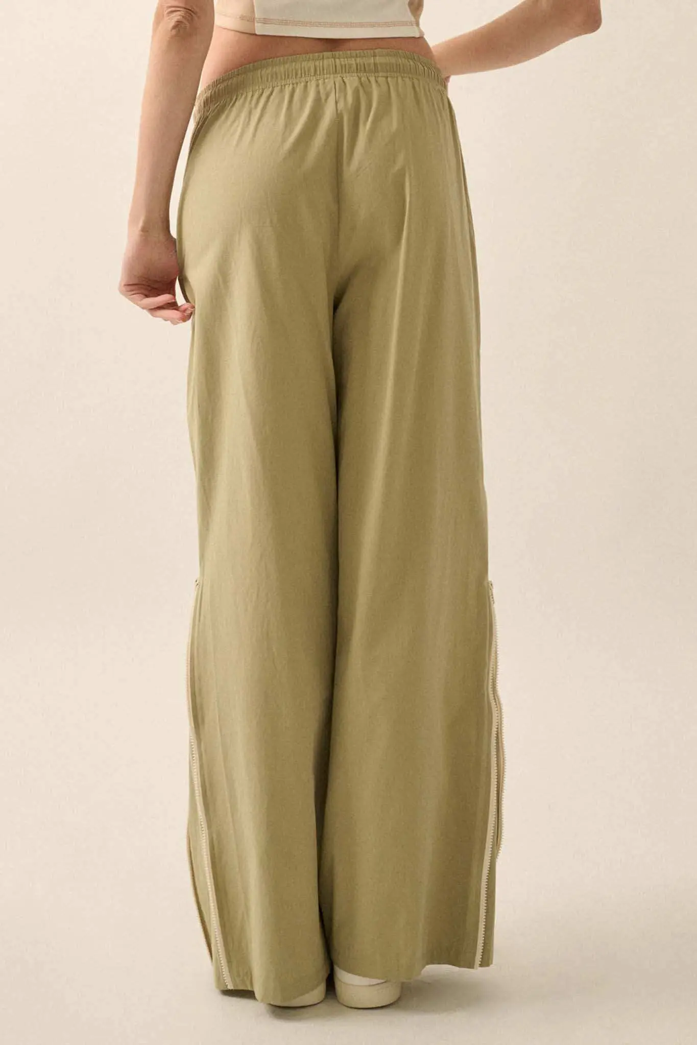 Zip It Up Side-Zip Wide-Leg Drawstring Pants - Image 6