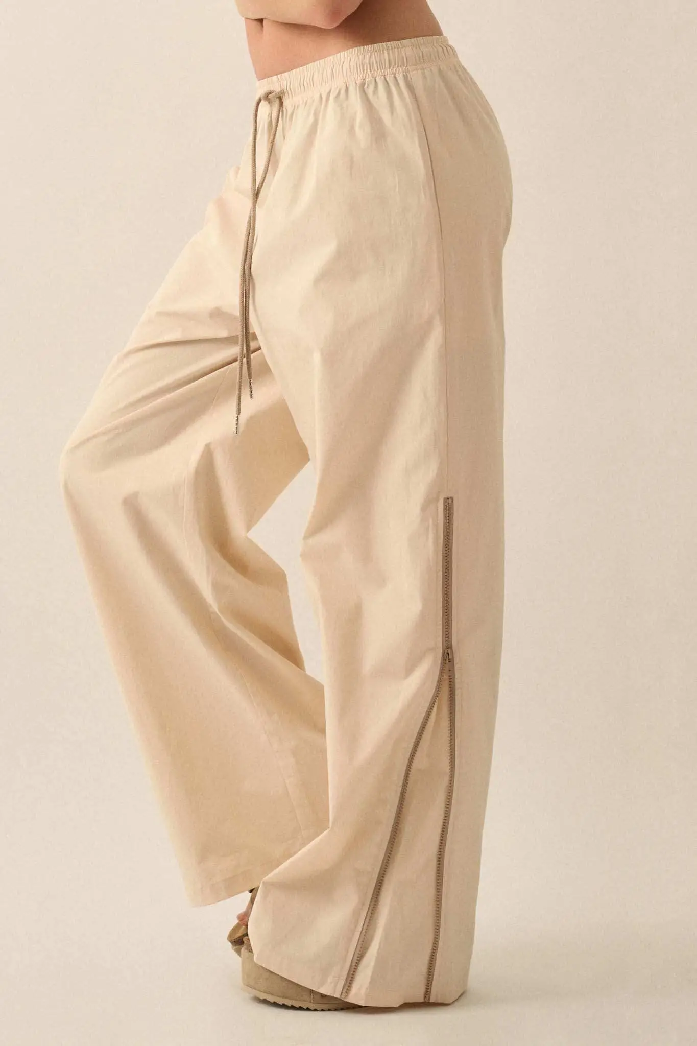 Zip It Up Side-Zip Wide-Leg Drawstring Pants - Image 7