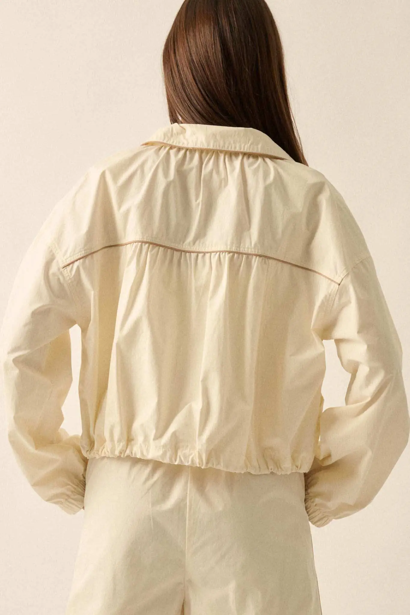 Zip to It Piping-Trim Drawstring Jacket - Image 5